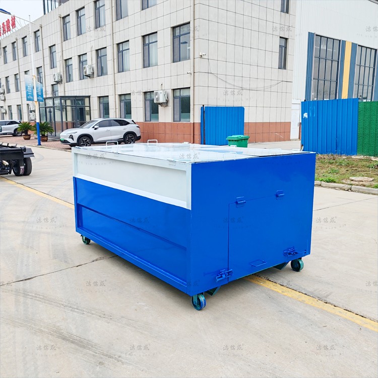 白藍建筑式垃圾箱